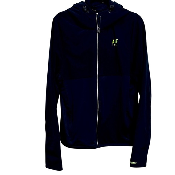 Abercrombie & Fitch‎ Active Muscle Navy Blue Hooded Jacket, Size XXL - Picture 1 of 6